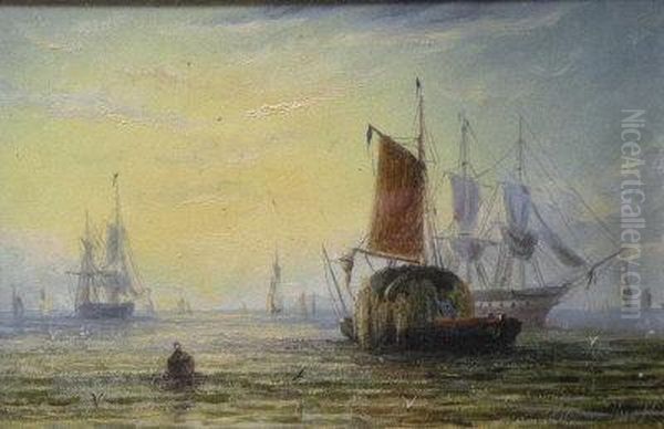Hay Barges At Dawn - view 1