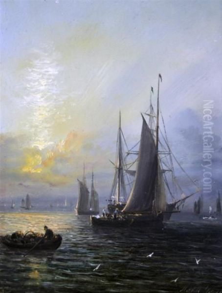 Fishing Boats At Sunset - view 1