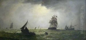 Shipping In The Channel by Adolphus Knell