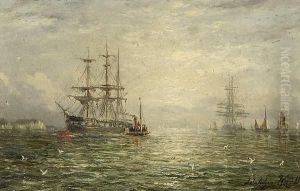 Shipping At Sunrise by Adolphus Knell