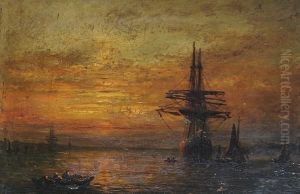 Harbour Scene At Sunset Harbour Scene At Sunset