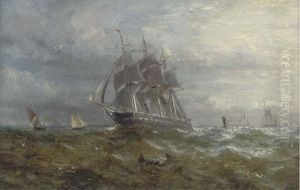 Running Down Channel At Dusk by Adolphus Knell