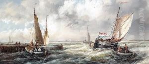 Dutch Barges In A Swell
