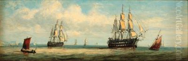 A Squadron Of The Fleet Off The White Cliffs; And Shipping In Acalm - view 1