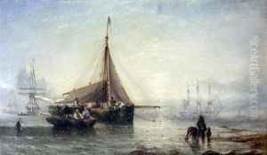 Shipping On A Calm Sea by William Adolphu Knell