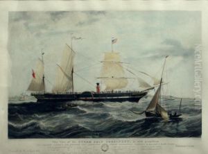 This View Of The Steam Ship President by William Adolphu Knell