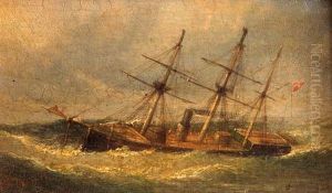 Study Of A Three Masted Vessel In Stormy Sea