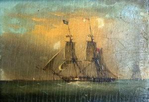 Circle Of William Adolphus Knell -- A British Man 'o' War With Distant Steam Ship by William Adolphu Knell