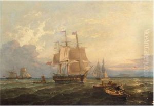 Ship At Sea by William Adolphu Knell