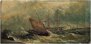 Vessels Entering Harbour by William Adolphu Knell