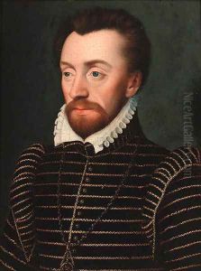 Portrait of Louis I de Bourbon, Prince de Conde (1530-1569), bust-length, in a gold-embroidered doublet