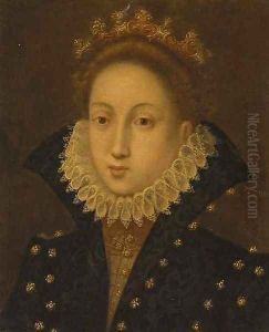 Portrait of a lady, bust-length, in a black jacket and white ruff by Francois Clouet