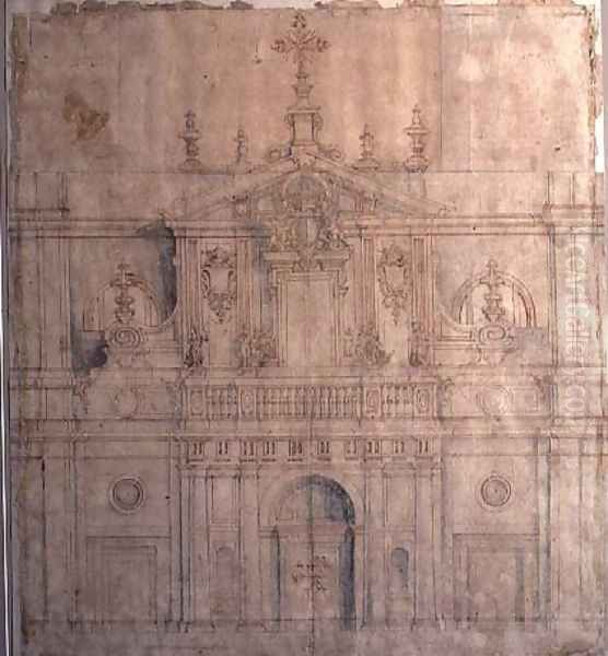 Design for the facade of Valladolid Cathedral - view 1