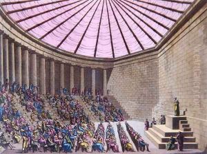 The Odeon in the time of Pericles, illustration from 'Il Costumo Antico e Moderno' 1815-34 by G. Castellini
