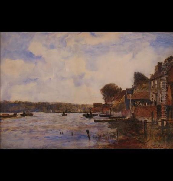 A Riverside Hostelry With Figuresand Boats - view 1