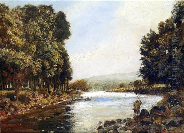Riverscene With Angler - view 1