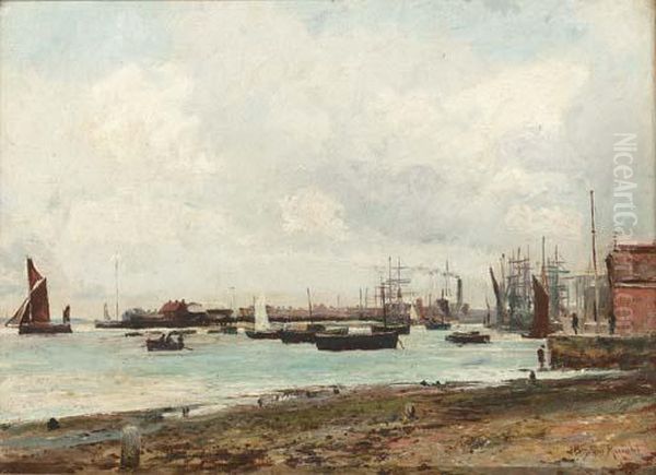 A Harbour At Low Tide - view 1