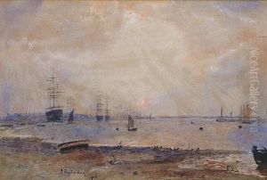 Ships Of The Line Moored In A Bay