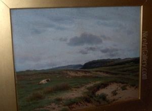 Rural Landscape With Cows Resting In An Openspace by Joseph Knight