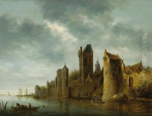 A View Of A Town By A River