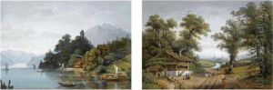 The Ruins Of Habsburg Castle 
Near Kussnacht, Luzern; A River Landscape With Bern In The Distance (a 
Pair)