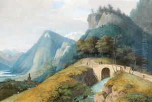 Paysage Alpin Avec Un Pont