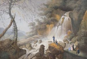 An Elegant Company Near The Cascade At Subiaco Near Rome