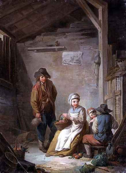 Peasants in their cottage - view 1