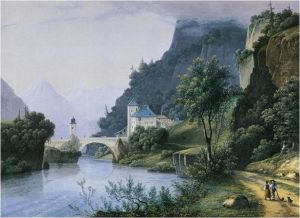 View Of The Pont De Saint Maurice, Canton Vaud, Switzerland by Henri Knip