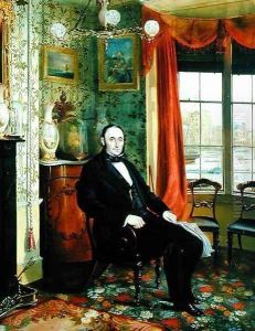 Portrait of Henry Thomas Lambert Seated in his Study with a View of the Thames Beyond