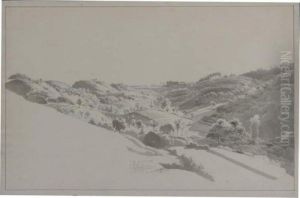 Recto
: An Extensive Hilly Landscape by Joseph Augustus Knip