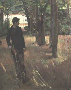 Young Boy Playing Croquet by Georges Cresson