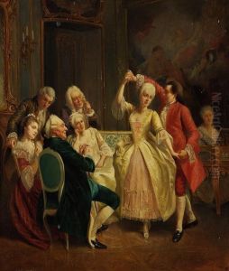 Die Tanzstunde by August Knoop