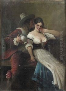 Genreszene In Einem Wirtshaus. by August Knoop