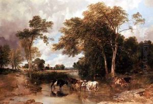 Wooded River Landscape by Lee, Frederick Richard (1798-1879) and Cooper, Thomas Sidney (18