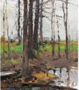Landscape With Trees by Farquhar Mcgillivr. Knowles