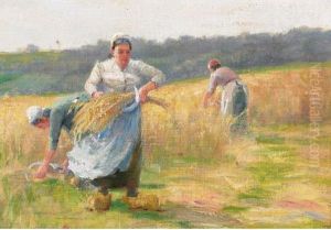 In A Wheatfield by Farquhar Mcgillivr. Knowles