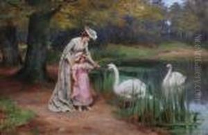 Feeding The Swans by Georges Sheridan Knowles