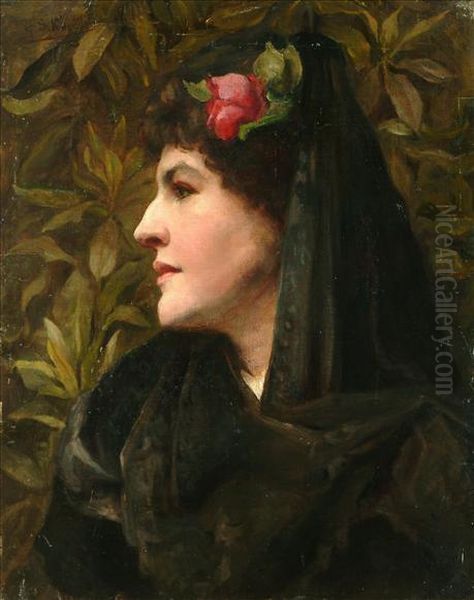 Attributed To George Sheridan Knowles Head Study Of A Lady - view 1