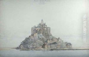 Mont Saint-Michel (west side), 1873 by Edouard-Jules Corroyer