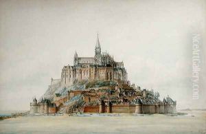 Project for restoration of Mont Saint-Michel (south side), March 1875 by Edouard-Jules Corroyer
