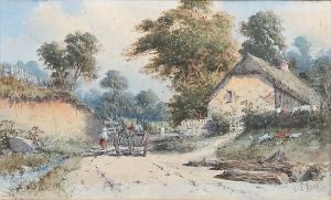 Figures And A Cart Travelling Up
A Country Lane With Cottage In The Background, Framed And Glazed Figures And A Cart Travelling Up
A Country Lane With Cottage In The Background, Framed And Glazed
