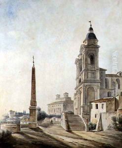 The French Academy in Rome, 1827 by Jean-Baptiste Philippe Cannissie