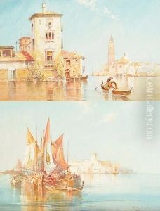 'a Suburb Of Venice' And 'boats In The Lagoon' by William Knox