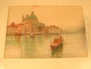Grand Canal Venice,with Foreground Gondolas