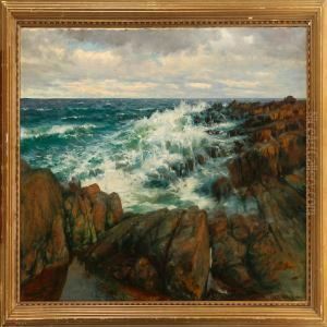 Coastal Scene From Bornholm Island by Peder Knudsen