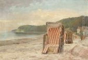 Bathing Chairs On A Beach by Peder Knudsen