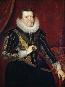 James VI of Scotland and I of England and Ireland (1566-1625) by Adam de Colone