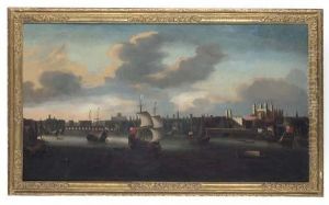 The Pool Of London With Old London Bridge by Jacob Knyff