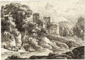 Pastorale Landschaft Mit Kastell